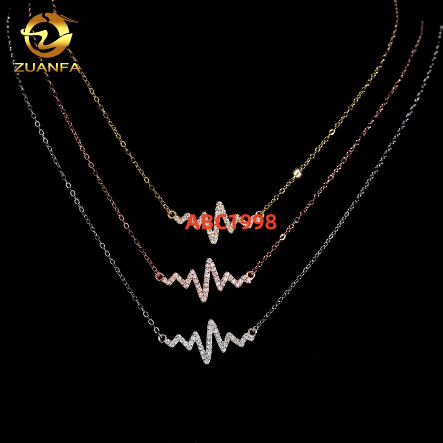 New Arrival Fashion S925 VVS Moissanite Silver Chain Initial Pendant Charm Necklace for Women