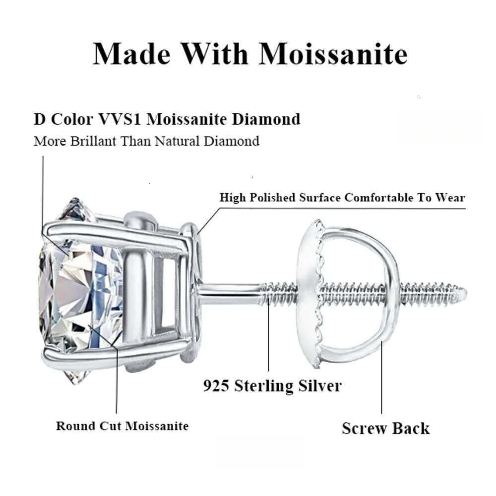 Elegant Dazzg Trendy wer 10MM Moissanite Dia Ear Studs For Men Women Hip Hop Jewelry Fine Earrings 10K Solid Gold