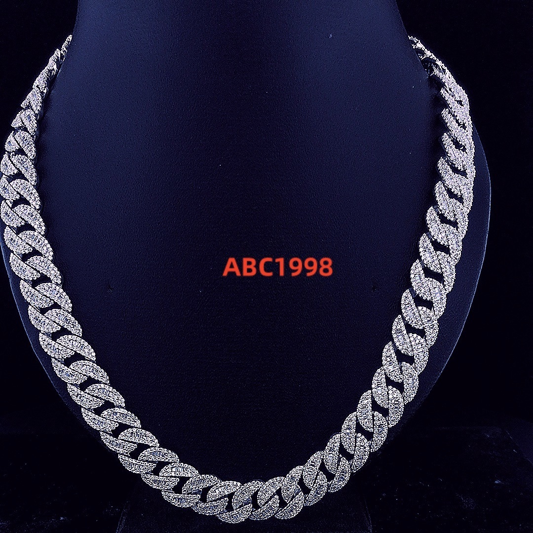 HQ Gems 2mm 3mm 4mm 5mm Silver Tennis Chain White Gold Iced Out VVS Diamond Moissanite Tennis Link