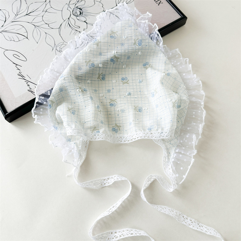 Red Strawberry Cherry Lace Headband Pastoral Style Tie Scarf Beach Style Thin Triangle Scarf 250726