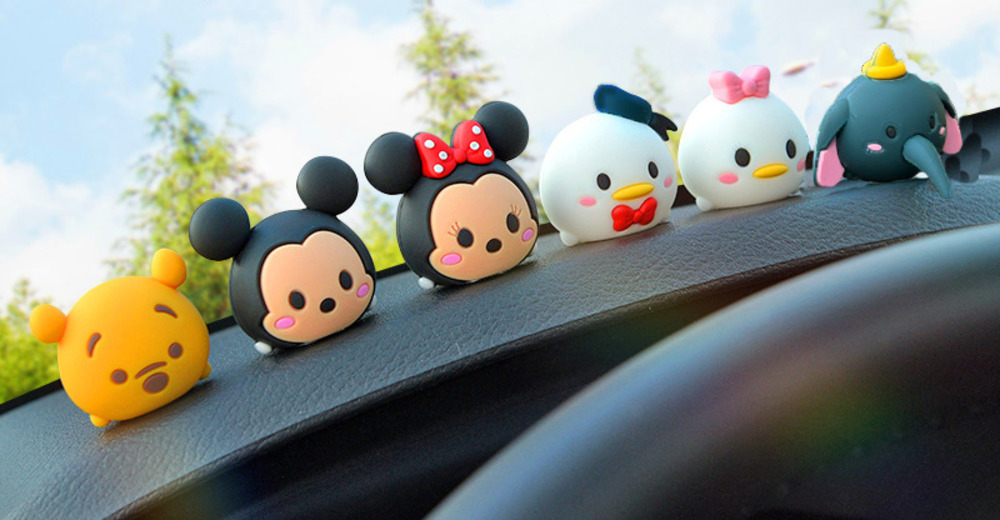 Car Ornaments Interior Decoration Supplies Electric Scooter Cute Car Dashboard Mouse Cartoon Figurine 250728