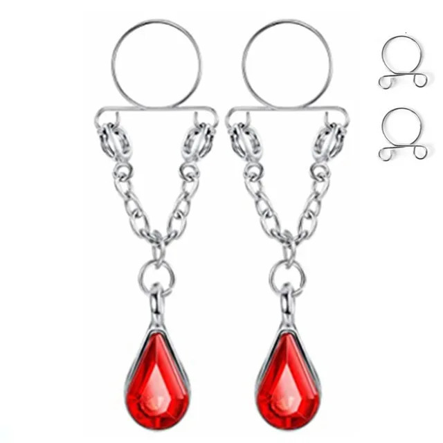 1 Pair Sexy Tassel Crystal Butterfly Pendant Nipple Ring for Women Girls Adjustable Faux Nipple Piercing Body Jewelry 250722