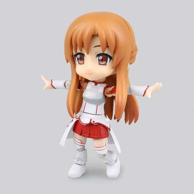 11CM Anime Sword Art Online Asuna Cu Poche (#17) Model Toy Gift Collection Action Figure Replacement Face PVC Doll