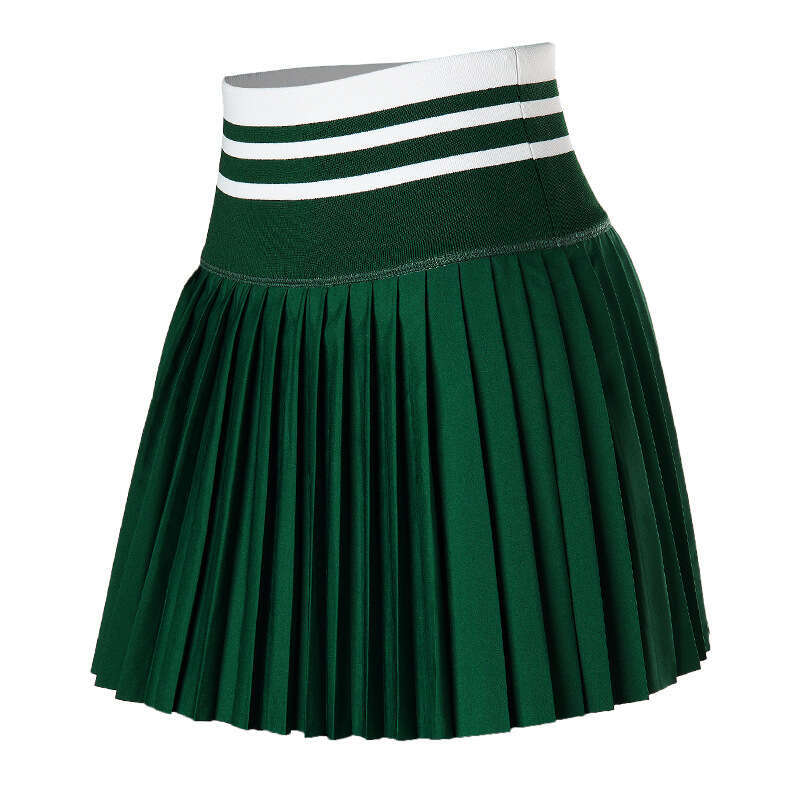 High Waist Sports Skirt for Women, Pleated Fees with Inner Lining, Double Layer Chuid-Dri Fashion Casual Color-Block Running Tennis Skort