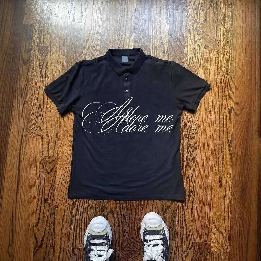 European And American Short Sleeved Summer Letter Printed Polo Shirt T-Shirt High Street Y2k Retro Top Casual Wear