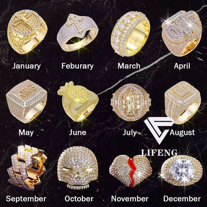 High Quality Jewelry Custom Hip Hop Sterling Sier Plated 18 K Gold Ice Out Moissanite Dia Wedding Ring