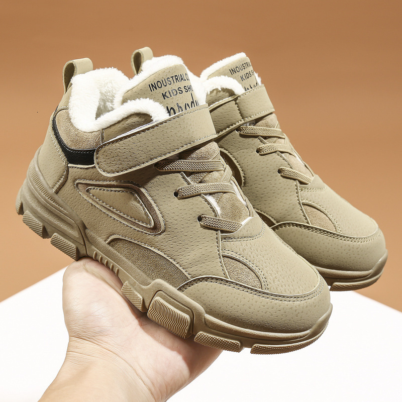 2025 New Children's Cotton Boys Warm Fleece Baby Thickened Northeast Winter Shoes Snow Boots Size 13