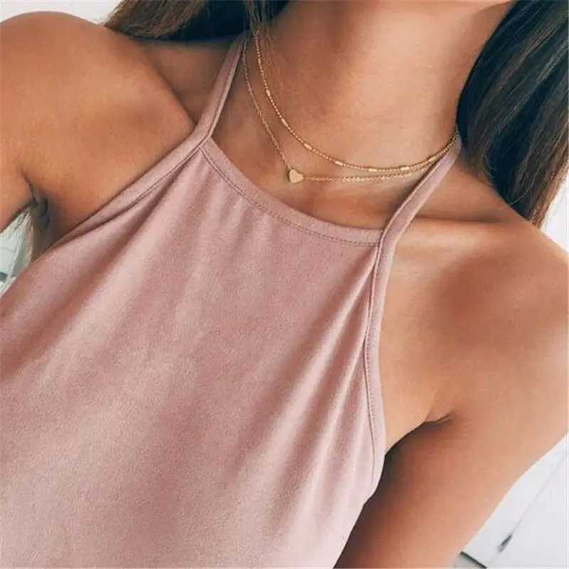 Delicate Heart Choker Necklace Silver Tone Chain Pendant for Women Minimalist Love Jewelry for Everyday Wear Z250910