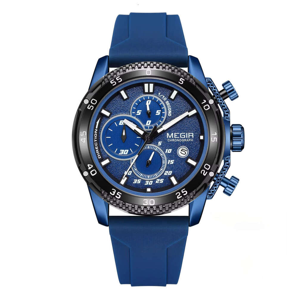 DHgargets MEGIR Men's Sports Watch - Chronograph, Luminous,Waterproof, Silicone Strap, Digital-Analog Wristwatch