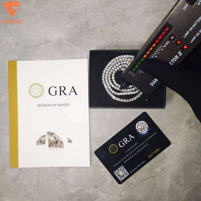 Iced Out 4mm 5mm Tennis Chain Sterling Sier Dia Moissanite Necklace Hiphop Men Woen Fine Jewelry