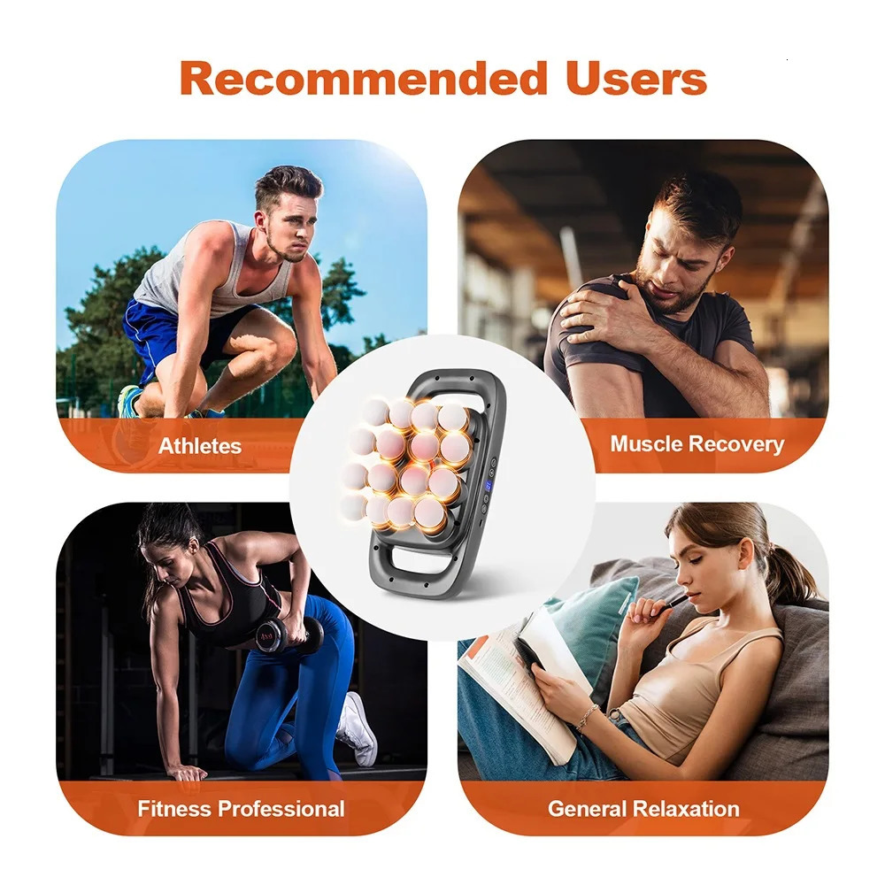 16Head Fascia Gun HighFrequency Vibration Body Massage Back and Waist Massager Neck Shoulder Muscle masajeador 250714