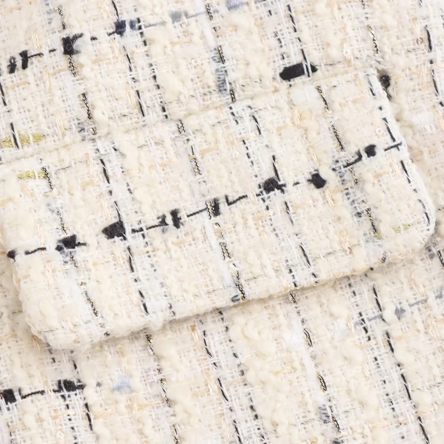 European and American Style Autumn Winter Womens Clothing Texture Plaid Long Sleeve Lapel Short Suit Jacket 250728