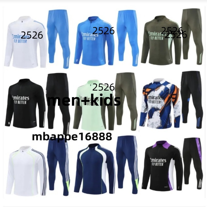 2025 26 Madrids football Tracksuit Training Suit Vini Jr Bellingham mbappe 24 25 Madrides Men Kids soccer kits Chandal Futbol Survetement Foot