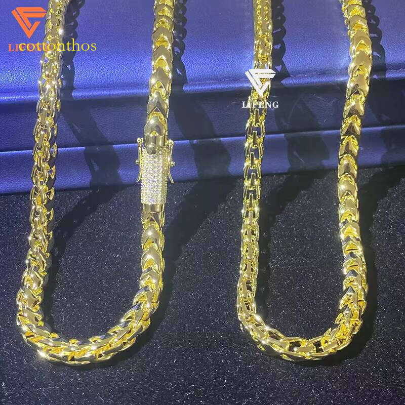 Customizable Sterling Sier Hip Hop Iced Moissanite Lock Box Cuban Link Chain Gold Plating Necklace Featuring Dia