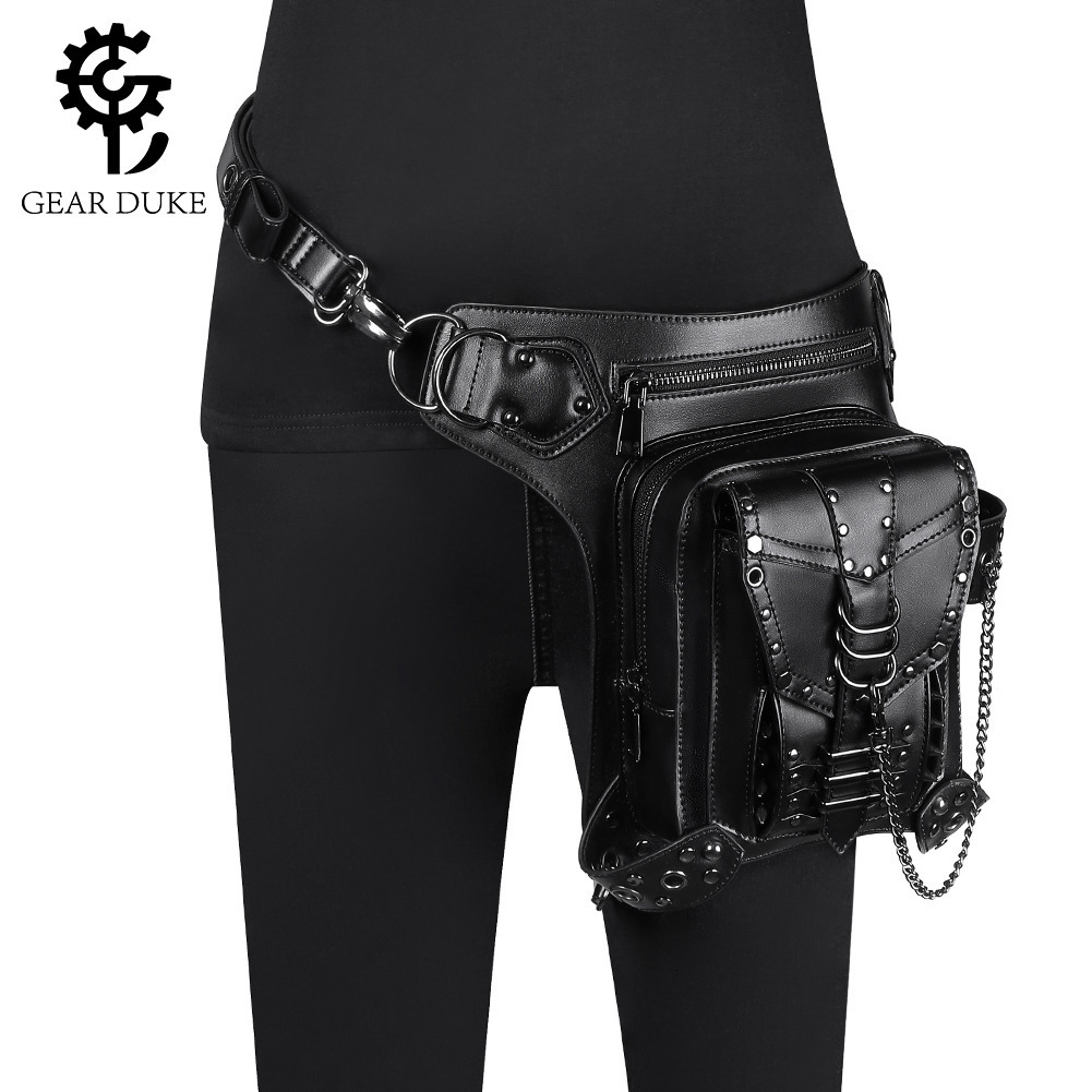 Chain for Women Steampunk Rivet Motorcycle Single Shoulder Crossbody Women's Travel Waist Bag ddmymoon