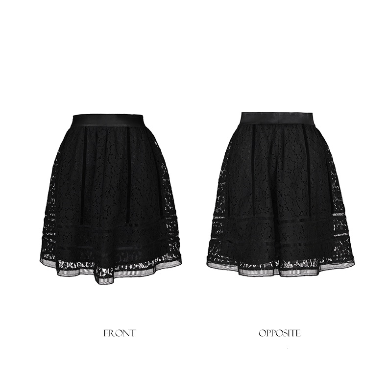 Women's Elegant Black Lace Mini Skirt High Waist Layered Skirt Foral Party Summer Vacation Outfits Office Lady Wears 6111288