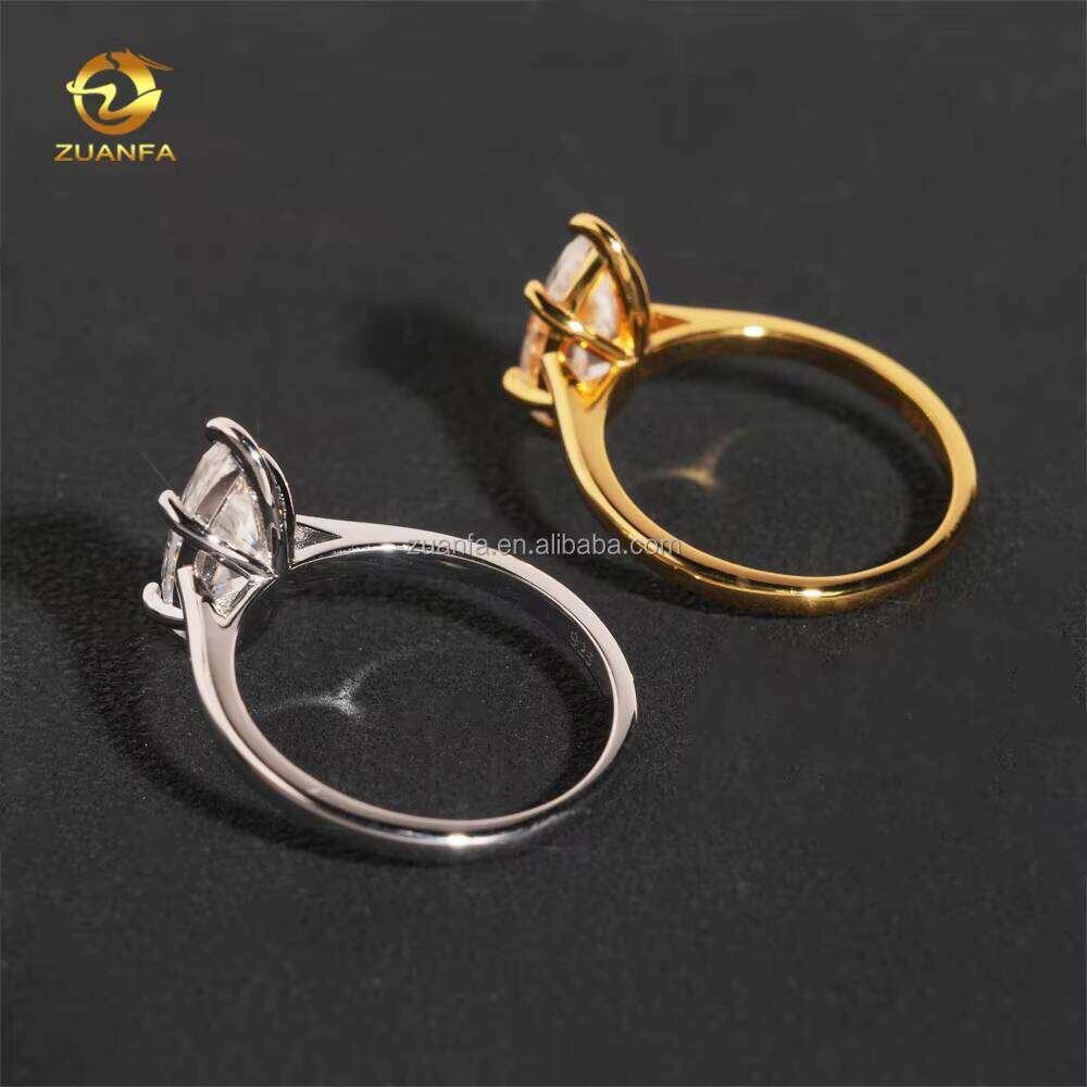 Drop Shipping Prong Setting Fiance Elegant Bridal Wedding Jewelry Sier Marquise Moissanite Dia Engagement Ring