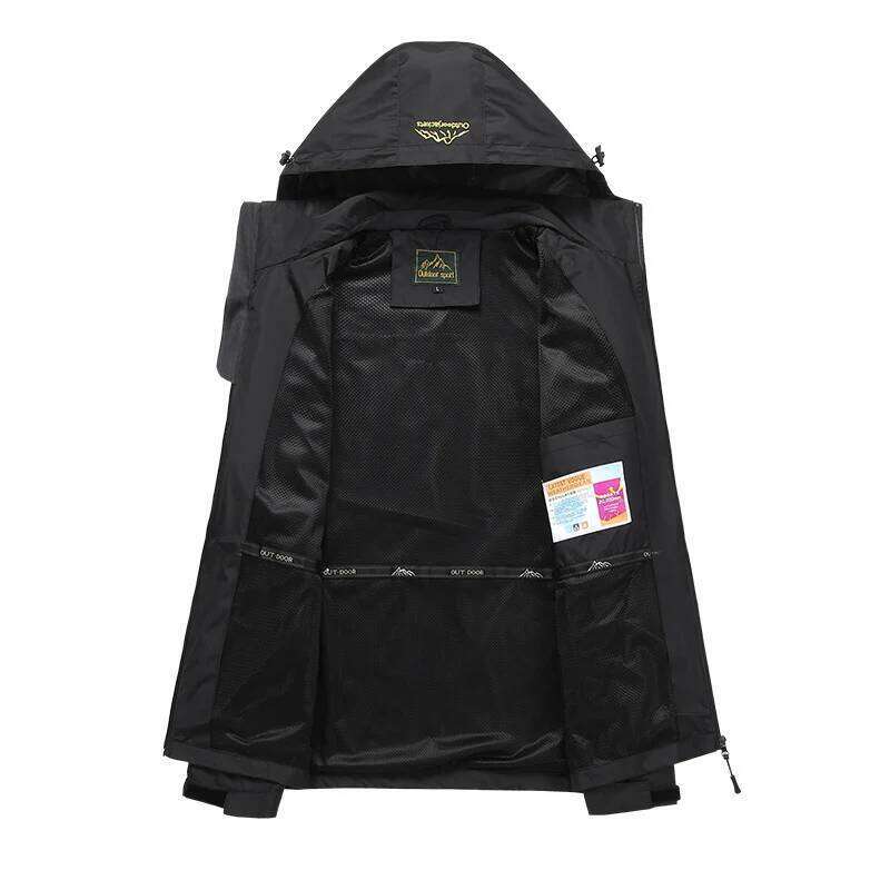 Men's Waterproof Hiking Jacket Autumn Men Large Size Windproof Windbreaker Outdoor Camping Hunting Running Fishing Sports Coats
