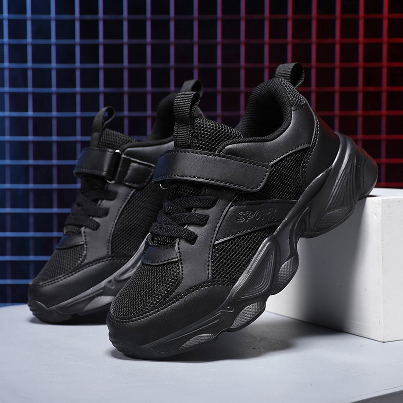 Children's Sneakers Spring and Autumn New Boys' White Sports Students' Black Soft Sole Non-Slip Girls' Shoes