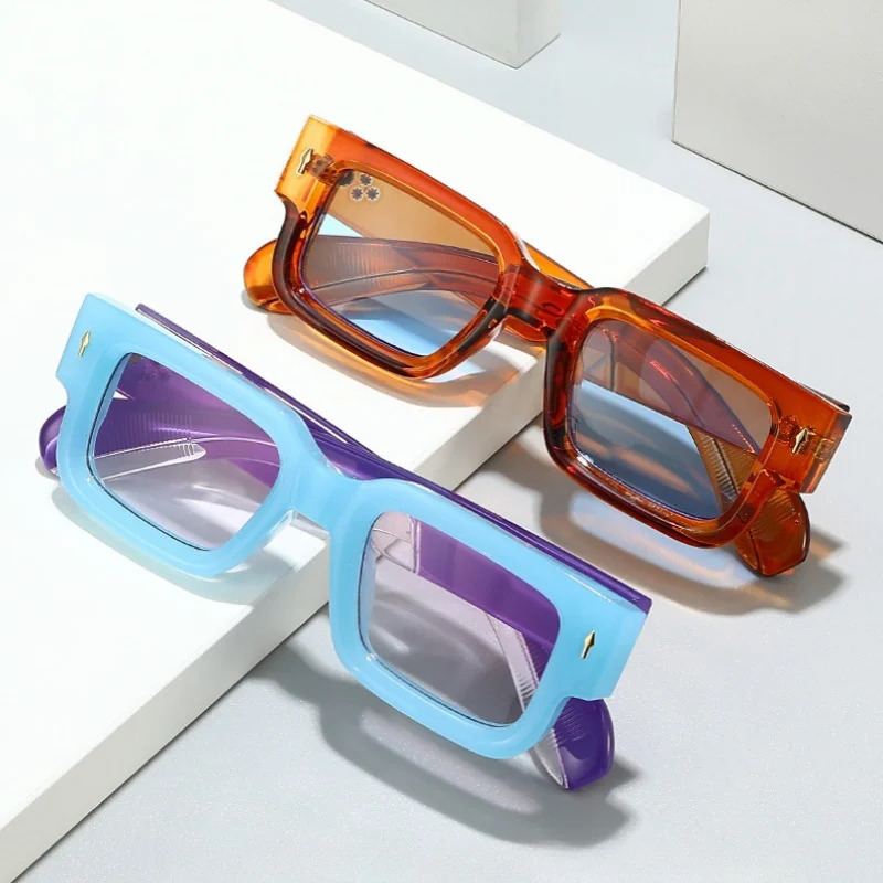 Fashion High Quality Square Orange Sunglasses For Women Men Thick Frame Sun Glasses Classics Eyewear 250728