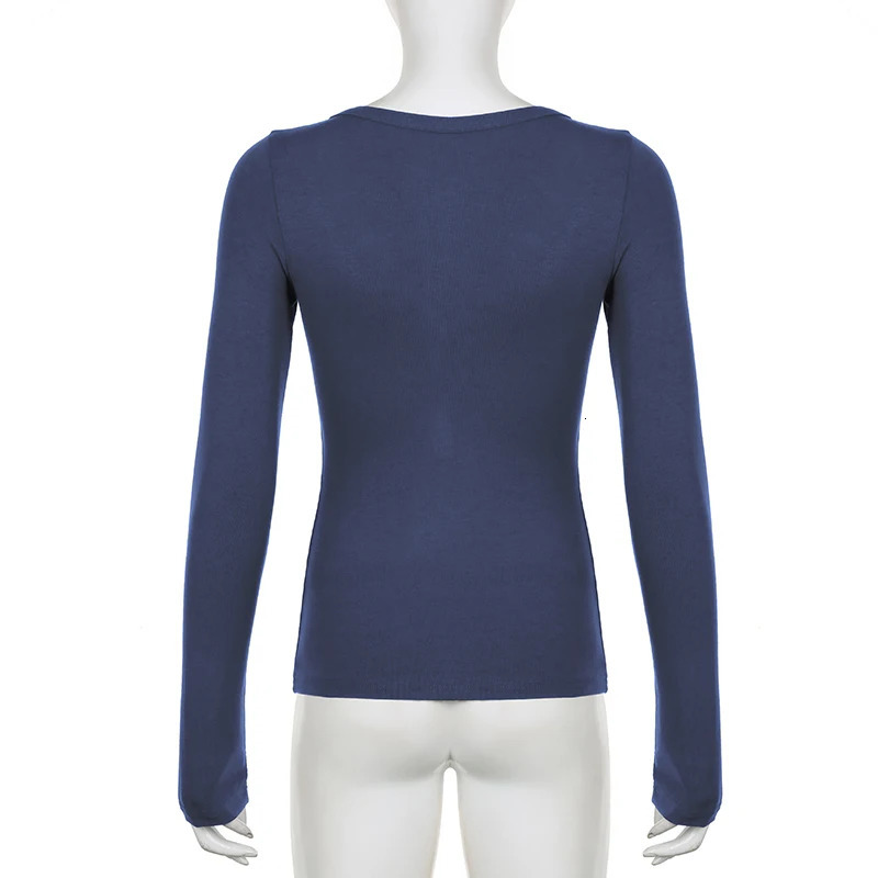 2000s Aesthetic Spring Patchwork Twopiece Tshirt Vintage Stitching Button Crop Top Women Y2k Full Sleeve T Shirts 250728