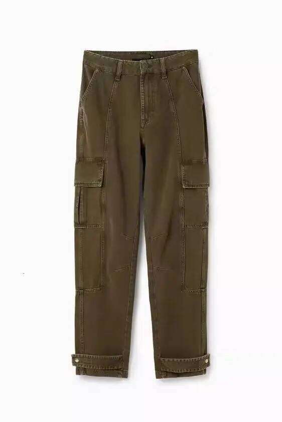 Foreign trade original single Spanish autumn and spring fashion pocket working casual pants