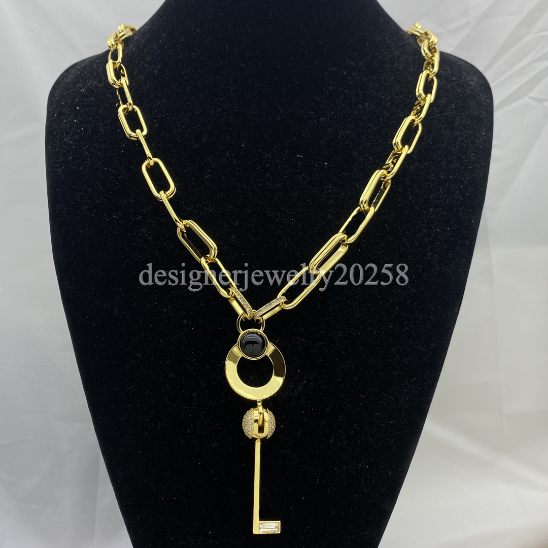 Gold Plated Crystal Necklace Stainless Steel Pendant Fen Necklace Fashion Women Rhinestone Pearl Chains Necklaces Choker Chain Wedding Gifts Charm Jewelry