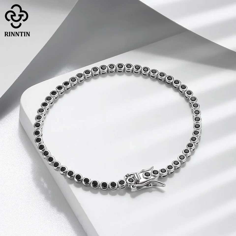 925 Sterling Silver Rinntin Shiny Tennis Bracelet 1.5/2/3mm Clear Cubic Zirconia for Women Luxury Chain Bracelet Jewelry SB143 W250728