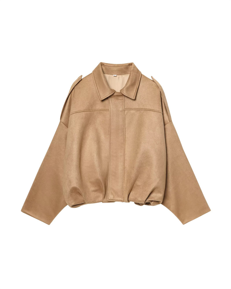 Free shipping designer spring new fashionable versatile jacket jacket for womens casual loose collared retro shirt