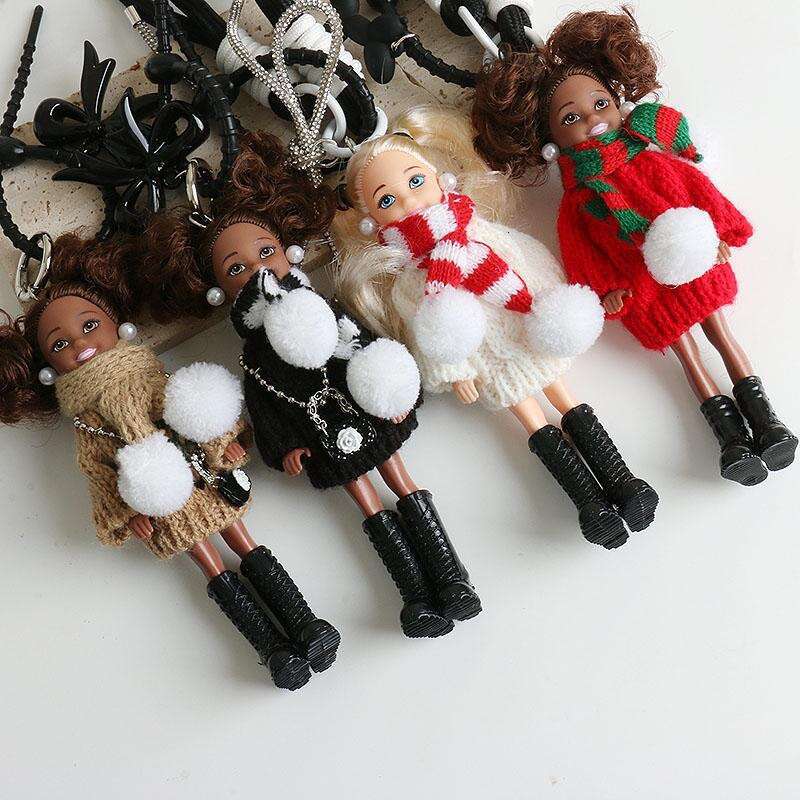 Bag Charms Bag Pendant High-End Fashionable Black Doll Keychain Backpack Strap