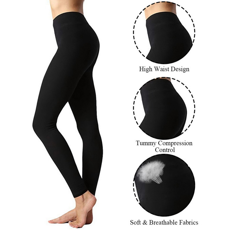 European and American winter plus-size women's leggings with thick fleece lining, pure color, slim-fit, tight-fitting yoga pants