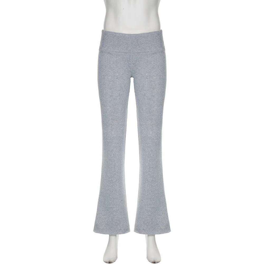 IAMSURE Casual Sexy Basic Solid Flare Y2K Slim Low-Waisted Boot Cut Pants Women Autumn Spring Fashion Streetwear Lady