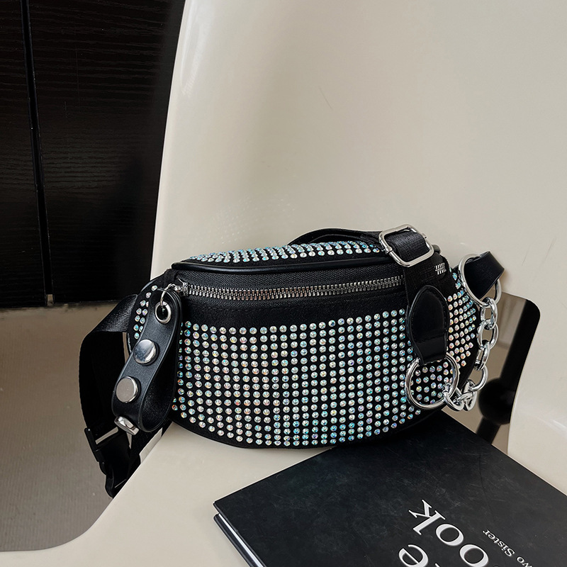 Luxury Brand Designer Bag New Diamond-Studded Chest Bag Hot-Selling Rhinestone Bag Simple Stylish Fashion Waist Bag Women's Single Shoulder Cross