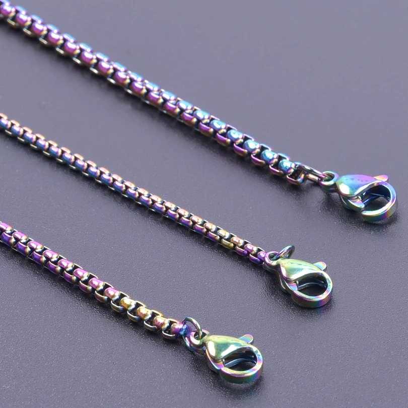 2/2.5/3/4mm Stainless Steel Square Rolo Chain Necklaces For Women Men Accessories 40-90cm Long Chains Round Box Jewelry Bulk Set XJ250708