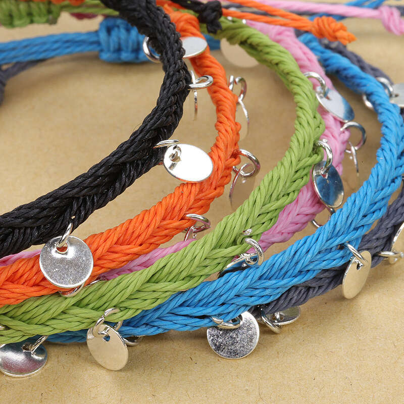 Wax Thread Braided Wave Bracelet Bohemian Style Women's Anklet Three-Piece Set ddmypluto