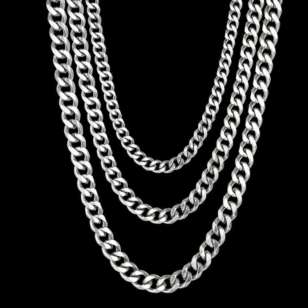 Mens Cuban Link Chain Size 3.6/5/6/7/8/9mm Mens Punk Necklace Stainless Steel Male Fashion Jewelry Gifts for Men XJ250708