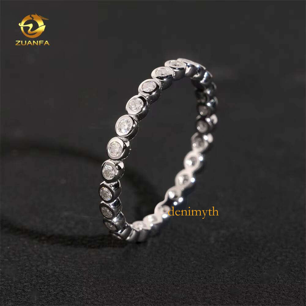 Bezel Set Eternity Pass Dia Tester Real Ring 1.7mm Band RingCustom Moissanite Rings