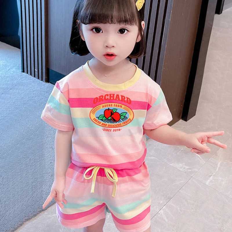 Sanrio ute Hello Kitty Summer Clothing Sets for Kids Baby Girls Outfits Childrens Short Sleeve T Shirt + Elastic Waist Shorts 2pcs w250728