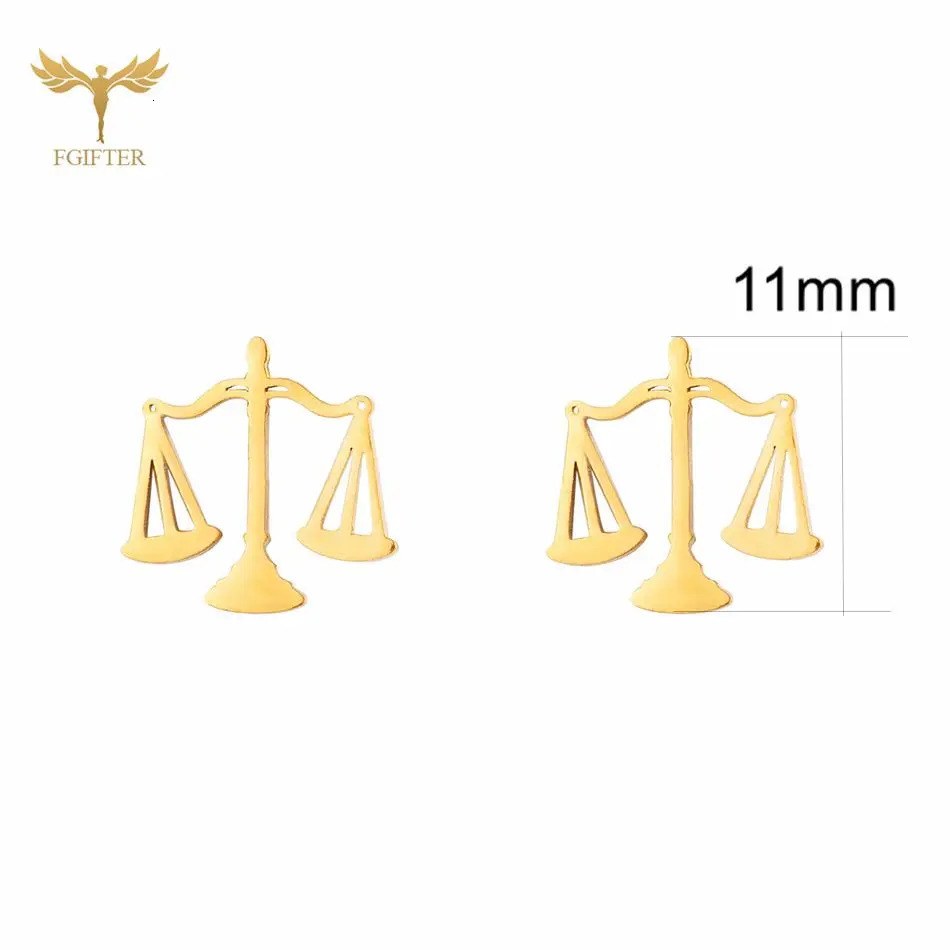 Scale Pendant Necklace Earring Set Stainless Steel Accessories Western Goddess of Justice Symbol Fairness Woman Jewelry 250715