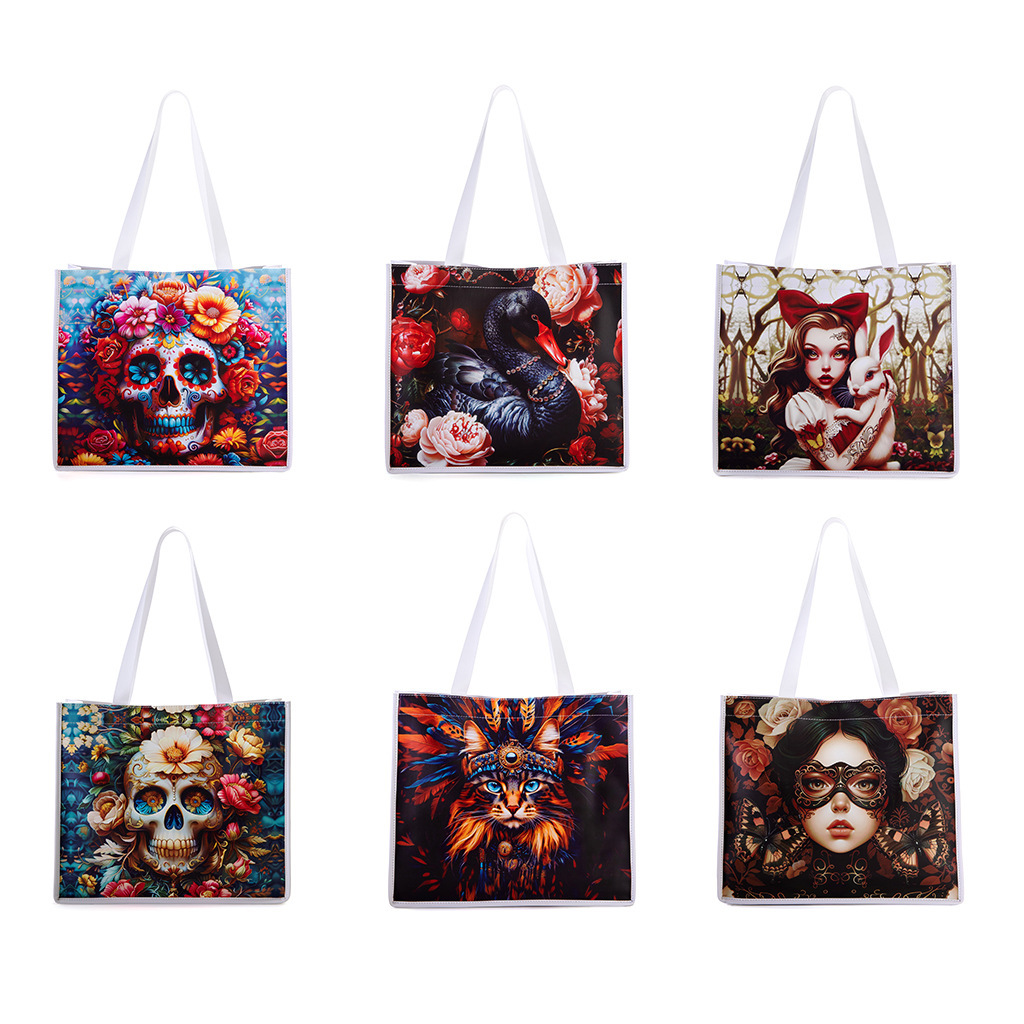 Skull Gothic Underarm PU Leather Printed Large Capacity Casual Commuter Shoulder Bag for Women ddmymoon