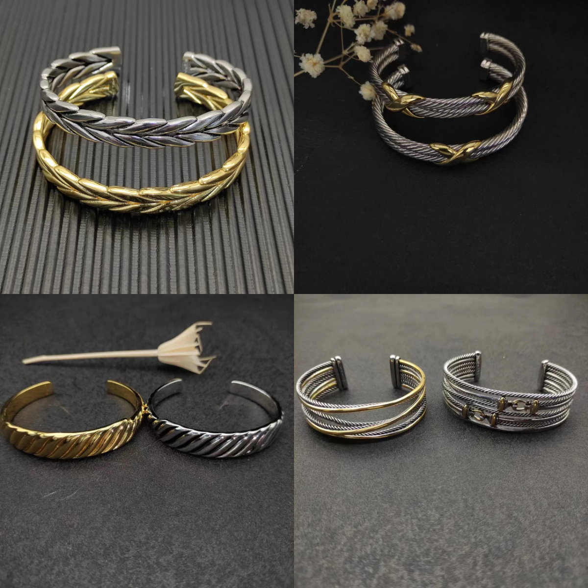 7mm 10mm 22mm diamond pearl bracelet women cuff bangle cable designer stainless steel woman classic retro jewelry classic luxury bracelet men plated silver bangles