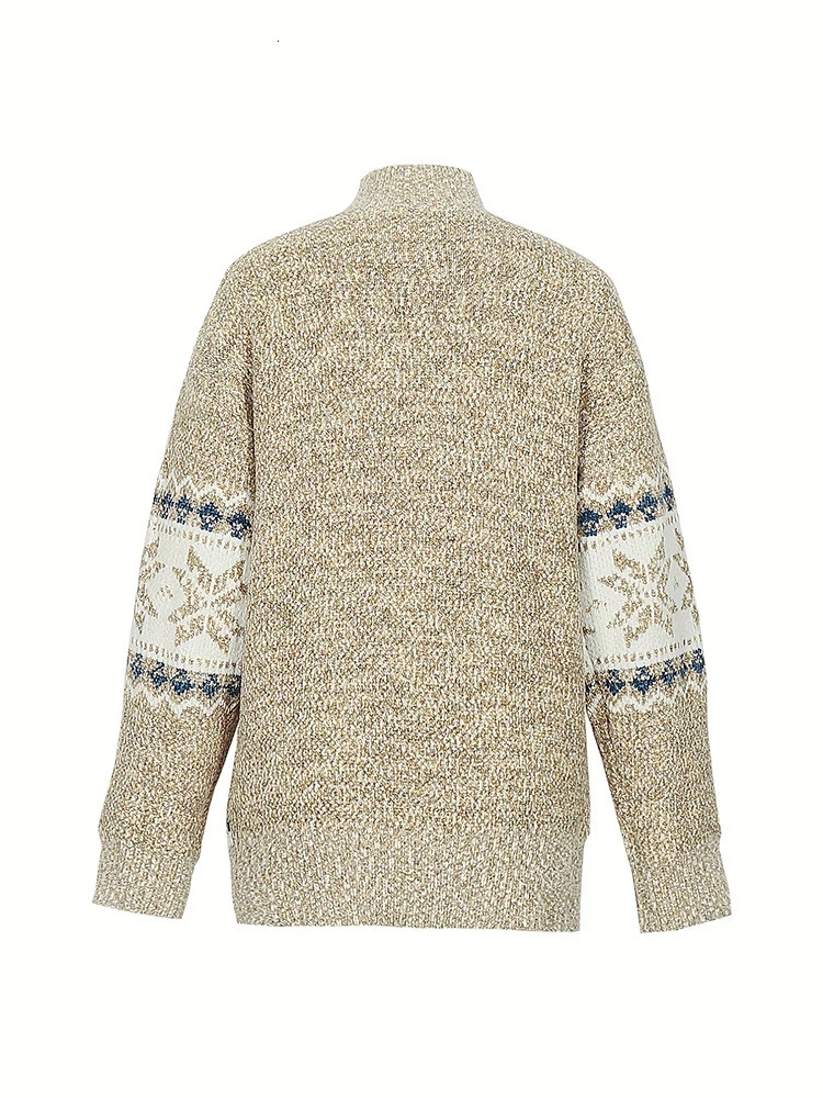 Womens Plus Size High Collar Pullover Sweater Printed Casual Shirt HalfLength for Autumn Winter 250728