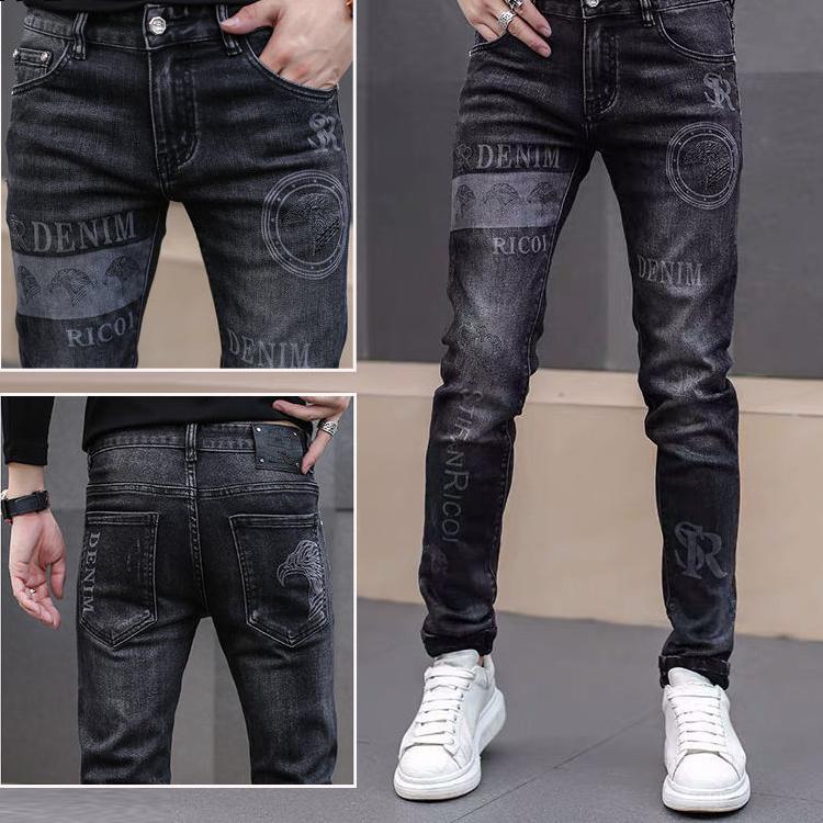 hot free shipping designer pants for man Slim fit small foot casual style