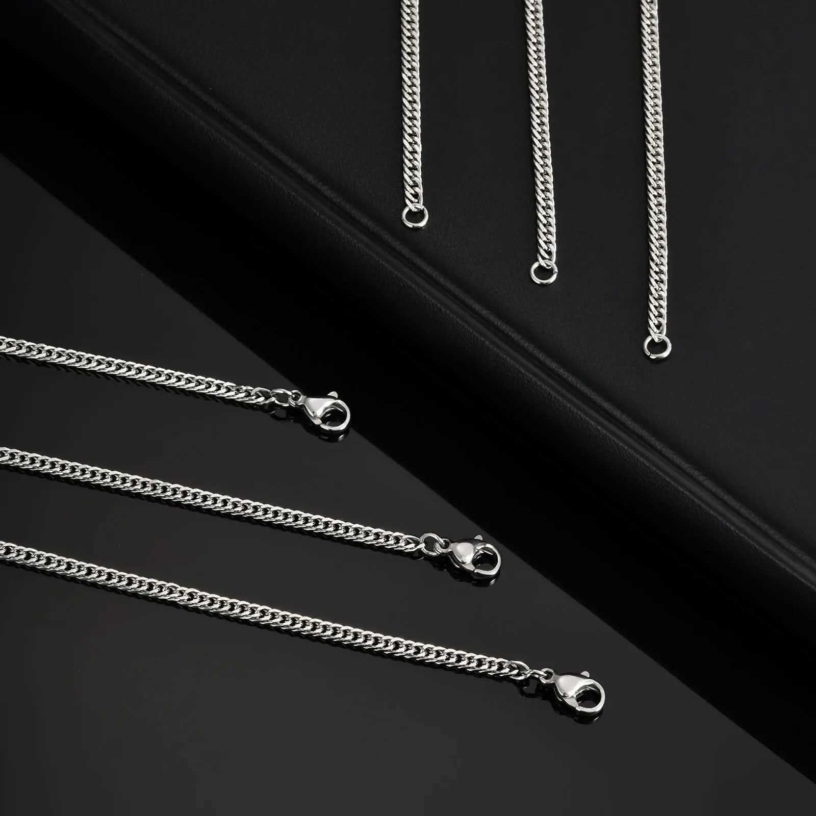 Vnox Cuban Chain Necklace for Men 45cm 60cm 70cm Length Option Vintage Metal Collar Punk Stainless Steel Curb Link Chain Chokers XJ250708