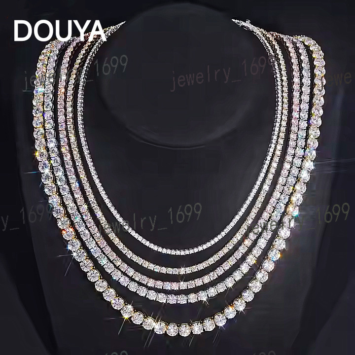 Wholesale Factory Price Hip Hop Iced Out 2mm 3mm 4mm 5mm 6.5mm 925 VVS Moissanite Tennis Chain