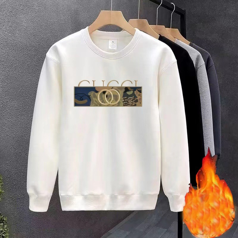 Men's High-End Cotton Fleece-Lined Sweatshirt Korean Style Fashionable Casual Versatile Outerwear for Autumn and Winter 2025s Round neck Shirts f