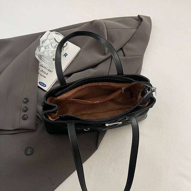 LEFTSIDE Small PU Leather Solid Color Underarm Bags for Women Y2K Ladies Shoulder Females Handbags and Purses Tote Bag