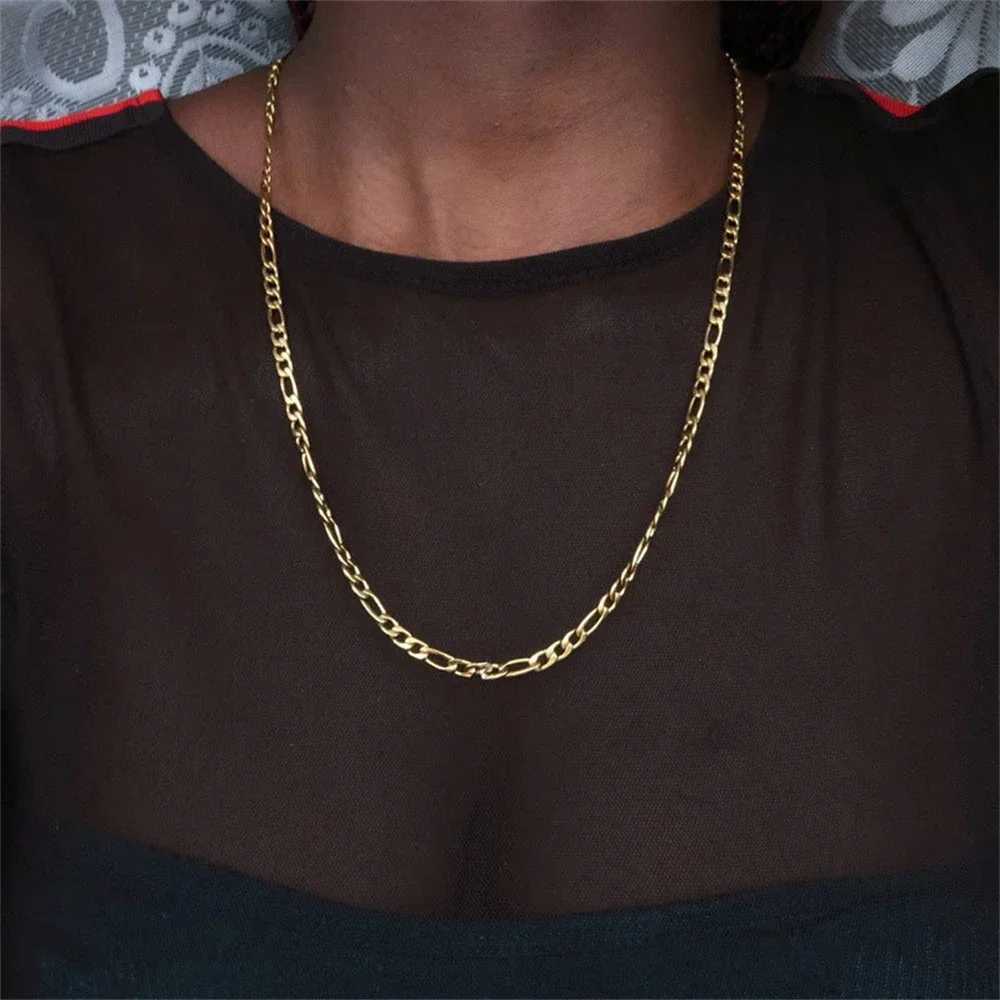 SUMENG New Punk Figaro Chain Necklace Silver Color Gold Alloy Long For Men Hip Hop Fashion Jewelry Gifts 2024 XJ250708