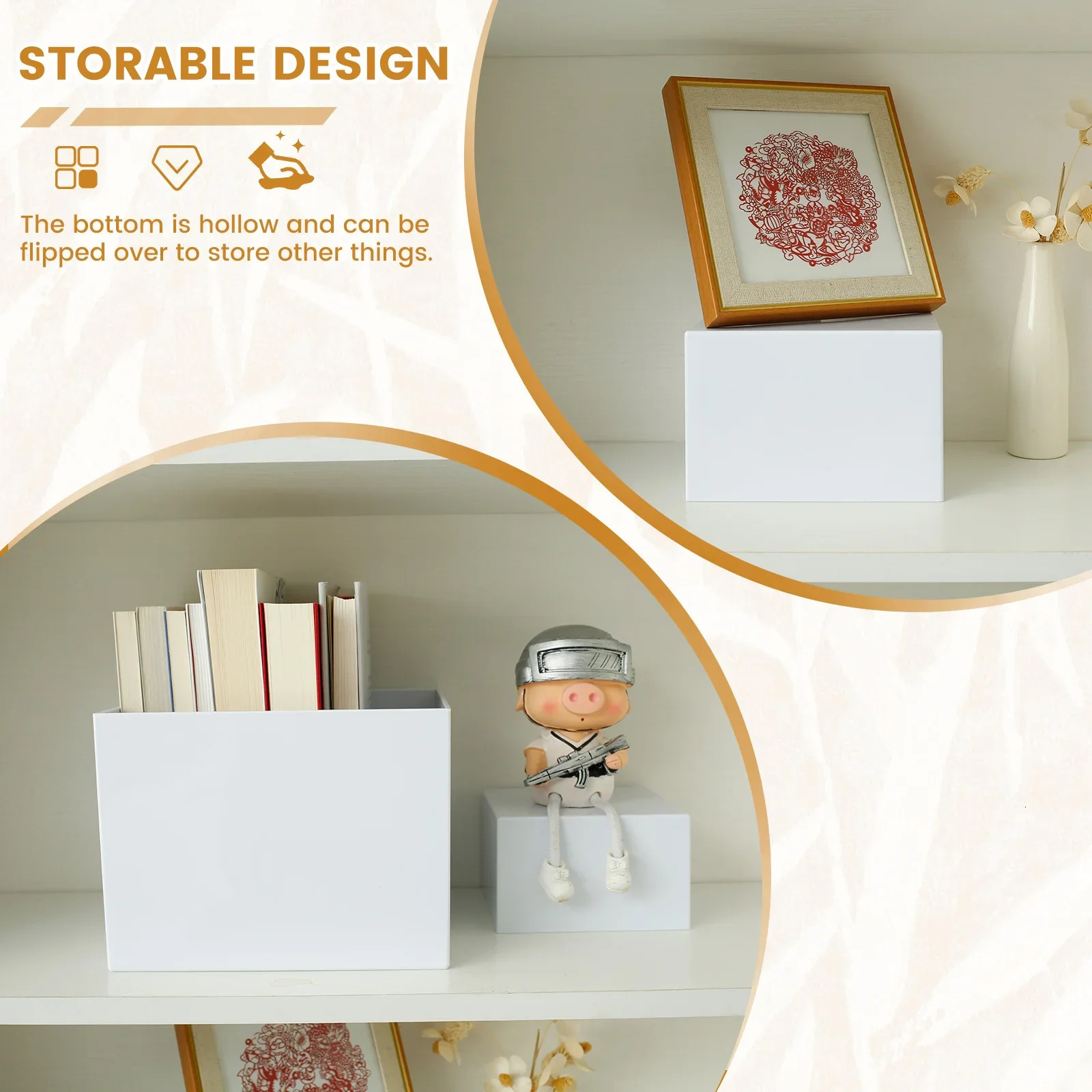 6pcs Acrylic Buffet Riser Food Display Stands Stackable Table Dessert Cake Party Buffet Display Decorating Box 6 Different Sizes 250724