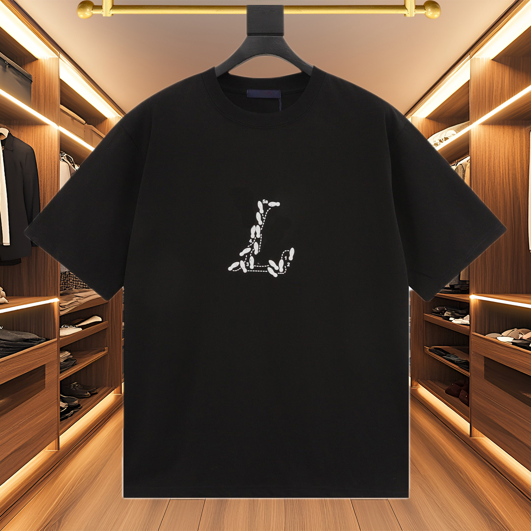 High quality designer men's T-shirt and polo shirt men's T-shirt new summer short sleeved front and back printing technology unisex trendy fashion versatile